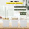 imageVEVOR Rice Storage Container 45Gallon20L x2 Capacity Large Dog Food Dispenser Bin Kitchen Ingredient Grain Cereal Flour Bin Pet food Containers with Wheels 2 Measuring Cups Airtight Lid 2 Pack105 Gallon 3 Set