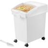imageVEVOR Rice Storage Container 45Gallon20L x2 Capacity Large Dog Food Dispenser Bin Kitchen Ingredient Grain Cereal Flour Bin Pet food Containers with Wheels 2 Measuring Cups Airtight Lid 2 Pack52 Gallon3