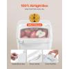 imageVEVOR Rice Storage Container 45Gallon20L x2 Capacity Large Dog Food Dispenser Bin Kitchen Ingredient Grain Cereal Flour Bin Pet food Containers with Wheels 2 Measuring Cups Airtight Lid 2 Pack45 Gallon2