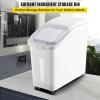 imageVEVOR Rice Storage Container 45Gallon20L x2 Capacity Large Dog Food Dispenser Bin Kitchen Ingredient Grain Cereal Flour Bin Pet food Containers with Wheels 2 Measuring Cups Airtight Lid 2 Pack114 Gallon