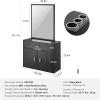 imageVEVOR Salon Storage Cabinet Wall Mounted Barber Salon Station for Hair Stylist Hair Stylist Station Set with 3 Sleeves A Mirror DoubleDoor Cabinet and A Drawer Black