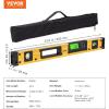 imageVEVOR Torpedo Level 24 in LED Backlit Screen Mechanical Bubble Vials Ruler for 0360 Degree Gravity Sensor Aluminum Alloy Leveler Tool wViewing Window ShockResistant for Plumbing Wood24 in