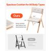 imageVEVOR Wooden Folding Chairs with Cushion Set of 4 Portable Foldable Cushion Chair with Wooden Frame Modern Padded Dining Chair for Kitchen Office Wedding Party Dining Room Easy Assembly WhiteNaturalbeige