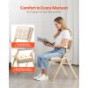 imageVEVOR Wooden Folding Chairs with Cushion Set of 4 Portable Foldable Cushion Chair with Wooden Frame Modern Padded Dining Chair for Kitchen Office Wedding Party Dining Room Easy Assembly WhiteNaturalbeige