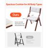 imageVEVOR Wooden Folding Chairs with Cushion Set of 4 Portable Foldable Cushion Chair with Wooden Frame Modern Padded Dining Chair for Kitchen Office Wedding Party Dining Room Easy Assembly WhiteWalnutbeige
