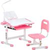 imageVEVOR Kids Study Chair and Desk Set Study Desk and Chair for Kids with Table Lamp Adjustable Height ampamp 040 Tilted Desktop Kids Desk and Chair Children Study Table for Bedroom ampamp Study Room GreyPink