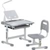 imageVEVOR Kids Study Chair and Desk Set Study Desk and Chair for Kids with Table Lamp Adjustable Height ampamp 040 Tilted Desktop Kids Desk and Chair Children Study Table for Bedroom ampamp Study Room GreyGrey