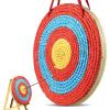 imageVEVOR Straw Archery Targets 20quot Round Archery Target for Backyard Traditional Solid Straw RedStraw Target 3 Layers