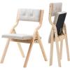 imageVEVOR Wooden Folding Chairs with Cushion Set of 2 Portable Foldable Cushion Chair with Wooden Frame Modern Padded Dining Chair for Kitchen Office Wedding Party Dining Room Easy Assembly Beige