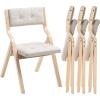 imageVEVOR Wooden Folding Chairs with Cushion Set of 4 Portable Foldable Cushion Chair with Wooden Frame Modern Padded Dining Chair for Kitchen Office Wedding Party Dining Room Easy Assembly WhiteNaturalbeige
