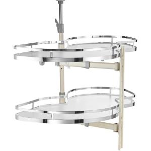 imageVEVOR 3 Tier 6 Shelf Chrome Carbon Steel Kitchen Cabinet Organizer Slide Out Storage Space Saving Silver For 15quot Width Food Jars Cans Cookware Pans MugsFor 36 Width