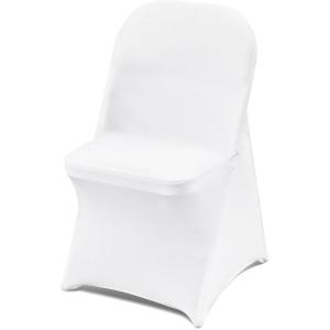 imageVEVOR 30 PCS White Folding Chair Covers  Ideal for Weddings Parties Dining and Banquets  Universal Washable Slipcovers for Folding Chairs  Elegant Event DcorWhitec