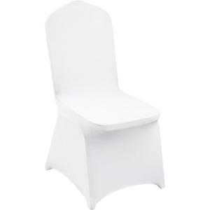 imageVEVOR 30 PCS White Folding Chair Covers  Ideal for Weddings Parties Dining and Banquets  Universal Washable Slipcovers for Folding Chairs  Elegant Event DcorWhitea