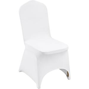imageVEVOR 30 PCS White Folding Chair Covers  Ideal for Weddings Parties Dining and Banquets  Universal Washable Slipcovers for Folding Chairs  Elegant Event DcorWhiteb