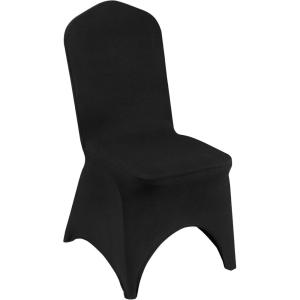 imageVEVOR 30 PCS White Folding Chair Covers  Ideal for Weddings Parties Dining and Banquets  Universal Washable Slipcovers for Folding Chairs  Elegant Event DcorBlackb