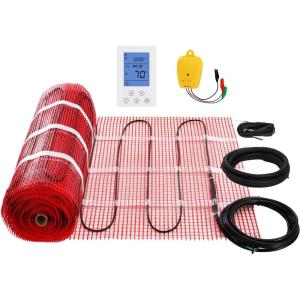 imageVEVOR Floor Heating Mat 20 Sq ft Electric Radiant inFloor Heated Warm System with Digital Floor Sensing Thermostat Includes Installation Monitor Adhesive Back for Easy Installation on The Floor100 Sqft
