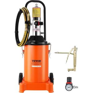 imageVEVOR Grease Pump 105 Gallon Air Grease Pump with 13 ft High Pressure Hose and Grease Gun 40L Pneumatic Grease Pump with Wheels Portable Lubrication Grease Pump3 Gallon