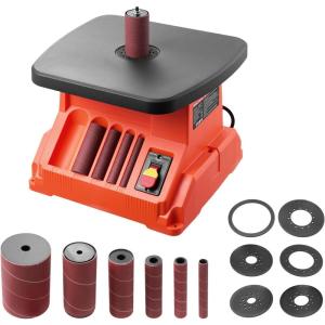 imageVEVOR Oscillating Spindle Sander 2400RPM Benchtop Spindle Sander with 6 Sleeves 12quot3quot 58quot Stroke ampamp 154 x 163inch Wide Worktable for Furniture Finishing Crafts Sanding DIY Woodworking154x163