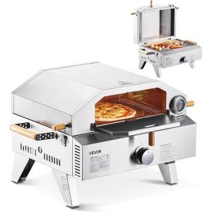 imageVEVOR Outdoor Pizza Oven 12quot Pellet Fire Ovens 2Layer Pizza Oven Wood Fired Wood Burning Outdoor PizzaOven with 2 Removable Wheels 1000 Max Temperature Fired PizzaMaker Ovens for Barbecue13 Inch Pizza Oven  Grill