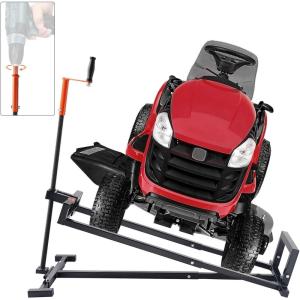 imageVEVOR Ride on Lawn Mower Lift Jack 880 Lbs Weight Capacity Telescopic Maintenance Jack with Crank Handle ampamp Power Tool Handle Foldable Lawn Tractor Lifter for Lawn Mowers and Garden Tractors Black