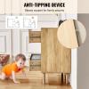 imageVEVOR 6 Drawer Rattan Dresser Boho Dresser Rattan Chest of Drawers with Spacious Storage Natural Rattan Dresser for Bedroom Living Room ampamp HallwayRattan Nightstand with Sturdy HandlesampampLegs Brown158D x 315W x 299H 3 Drawers