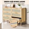 imageVEVOR 6 Drawer Rattan Dresser Boho Dresser Rattan Chest of Drawers with Spacious Storage Natural Rattan Dresser for Bedroom Living Room ampamp HallwayRattan Nightstand with Sturdy HandlesampampLegs Brown158D x 433W x 297H 3 Drawers