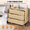 imageVEVOR 6 Drawer Rattan Dresser Boho Dresser Rattan Chest of Drawers with Spacious Storage Natural Rattan Dresser for Bedroom Living Room ampamp HallwayRattan Nightstand with Sturdy HandlesampampLegs Brown158D x 315W x 299H 3 Drawers