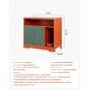 imageVEVOR Cat Litter Box Enclosure for Multi Cats 472 in Hidden Litter Box Cabinet with 4 Doors ampamp 2 Entries Indoor Cat Washroom Wooden Kitty House Furniture Side Table Fit Most Litterboxes GreenRed  Green