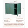 imageVEVOR Cat Litter Box Enclosure for Multi Cats 472 in Hidden Litter Box Cabinet with 4 Doors ampamp 2 Entries Indoor Cat Washroom Wooden Kitty House Furniture Side Table Fit Most Litterboxes GreenDark GreenBuiltin Power Outlet