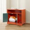 imageVEVOR Cat Litter Box Enclosure for Multi Cats 472 in Hidden Litter Box Cabinet with 4 Doors ampamp 2 Entries Indoor Cat Washroom Wooden Kitty House Furniture Side Table Fit Most Litterboxes GreenRed  Green