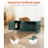 imageVEVOR Cat Litter Box Enclosure for Multi Cats 472 in Hidden Litter Box Cabinet with 4 Doors ampamp 2 Entries Indoor Cat Washroom Wooden Kitty House Furniture Side Table Fit Most Litterboxes GreenRetro Green  Rattan Doors