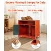 imageVEVOR Cat Litter Box Enclosure for Multi Cats 472 in Hidden Litter Box Cabinet with 4 Doors ampamp 2 Entries Indoor Cat Washroom Wooden Kitty House Furniture Side Table Fit Most Litterboxes GreenRed  Green
