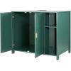 imageVEVOR Cat Litter Box Enclosure for Multi Cats 472 in Hidden Litter Box Cabinet with 4 Doors ampamp 2 Entries Indoor Cat Washroom Wooden Kitty House Furniture Side Table Fit Most Litterboxes GreenDark GreenBuiltin Power Outlet