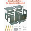 imageVEVOR Cat Litter Box Enclosure for Multi Cats 472 in Hidden Litter Box Cabinet with 4 Doors ampamp 2 Entries Indoor Cat Washroom Wooden Kitty House Furniture Side Table Fit Most Litterboxes GreenRetro Green  Rattan Doors