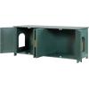 imageVEVOR Cat Litter Box Enclosure for Multi Cats 472 in Hidden Litter Box Cabinet with 4 Doors ampamp 2 Entries Indoor Cat Washroom Wooden Kitty House Furniture Side Table Fit Most Litterboxes GreenRetro Green  Rattan Doors