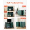 imageVEVOR Cat Litter Box Enclosure for Multi Cats 472 in Hidden Litter Box Cabinet with 4 Doors ampamp 2 Entries Indoor Cat Washroom Wooden Kitty House Furniture Side Table Fit Most Litterboxes GreenDark GreenBuiltin Power Outlet