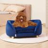 imageVEVOR Dog Bed Dog Couch for Small Dogs and Cats Soft Velvety Pet Sofa and Chair 35 lbs Load Capacity BlueBlue