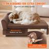 imageVEVOR Dog Bed Dog Couch for Small Dogs and Cats Soft Velvety Pet Sofa and Chair 35 lbs Load Capacity BlueBrown
