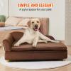 imageVEVOR Dog Bed Dog Couch for Small Dogs and Cats Soft Velvety Pet Sofa and Chair 35 lbs Load Capacity BlueBrown