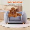 imageVEVOR Dog Bed Dog Couch for Small Dogs and Cats Soft Velvety Pet Sofa and Chair 35 lbs Load Capacity BlueGray