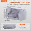 imageVEVOR Dog Bed Dog Couch for Small Dogs and Cats Soft Velvety Pet Sofa and Chair 35 lbs Load Capacity BlueGray