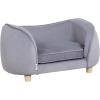 imageVEVOR Dog Bed Dog Couch for Small Dogs and Cats Soft Velvety Pet Sofa and Chair 35 lbs Load Capacity BlueGray