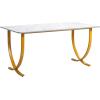 imageVEVOR Executive Desk 63quot W x 315quot D Large Office Desk Modern Computer Table Conference Meeting Room Table Business Furniture Enlarged Desktop for Home Office White and Gold