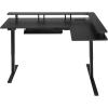 imageVEVOR L Shaped Desk Electric Adjustable Height Corner Gaming Desk with Keyboard Tray and Dual Hooks Heavy Duty LShaped Computer Table with Light Strip for Home Office Easy to Assemble Black