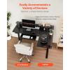 imageVEVOR L Shaped Desk Electric Adjustable Height Corner Gaming Desk with Keyboard Tray and Dual Hooks Heavy Duty LShaped Computer Table with Light Strip for Home Office Easy to Assemble Black