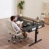 imageVEVOR L Shaped Desk Electric Adjustable Height Corner Gaming Desk with Keyboard Tray and Dual Hooks Heavy Duty LShaped Computer Table with Light Strip for Home Office Easy to Assemble Black