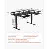 imageVEVOR L Shaped Desk Electric Adjustable Height Corner Gaming Desk with Keyboard Tray and Dual Hooks Heavy Duty LShaped Computer Table with Light Strip for Home Office Easy to Assemble Black