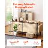 imageVEVOR Narrow Console Table 709quot Behind Couch Shelf with Power Outlets 1Tier Long Entryway Shelf Narrow Sofa Table with Metal Frame and Charge Station for Entryway Hallway Living Room709 Inch