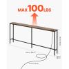 imageVEVOR Narrow Console Table 709quot Behind Couch Shelf with Power Outlets 1Tier Long Entryway Shelf Narrow Sofa Table with Metal Frame and Charge Station for Entryway Hallway Living Room709 Inch