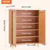 imageVEVOR Rattan Shoe Cabinet Narrow Shoe Storage Organizer with 2 Flip Rattan Drawers ampamp 1 Slide Drawer Metal Legs Slim Shoe Entryway Cabinet Ideal for Entryway Closet Hallway BlackLight Wood Color